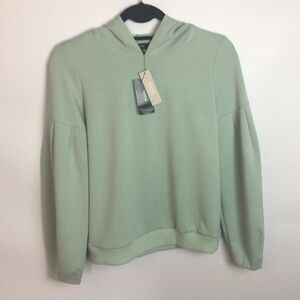 Alfani Modern Lounge Aqua Foam Cozy Hooded sweatshirt Sz Petite Small